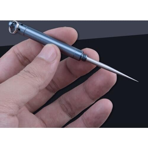 Stainless Steel Toothpick Metal Toothpick Holder Portable Outdoor Toothpick With Keychain Reusable Food Fruit Picks Blue Silver