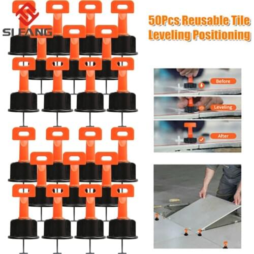 50Pcs Flat Ceramic Floor Wall Construction Tools Reusable Tile Leveling System Kittile Leveling System Kit For Tile