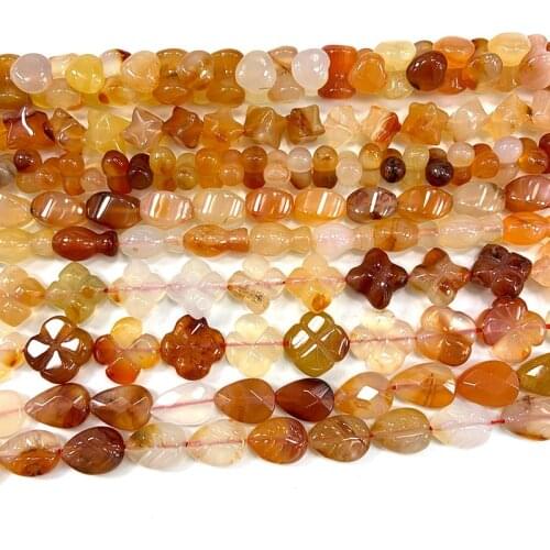 Natural Carnelian Beads 15‘’ Carved DIY Agates Stone Loose Beads For Jewelry Making Beads Women Bracelets Necklace Earring Gift