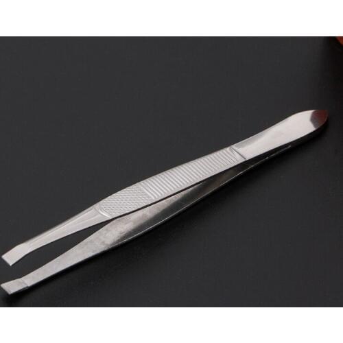 Eyebrow Tweezer Professional Stainless Steel Eyebrow Hair Removal Tweezer Flat Tip Tool New Easier Grip