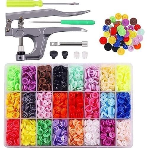 360 Sets T5 Plastic Snap Button with Snaps Pliers Tool Kit & Organizer Containers,Easy Replacing Snaps,DIY Family Tailor
