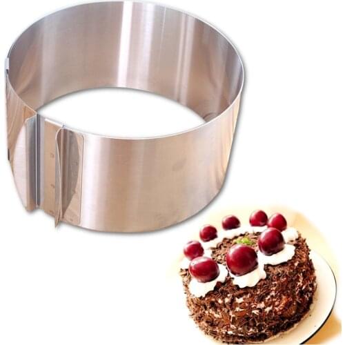 Adjustable Circle Mousse Ring Baking Cake Mould Cake Tools Retractable Stainless Steel 16-30cm Mold
