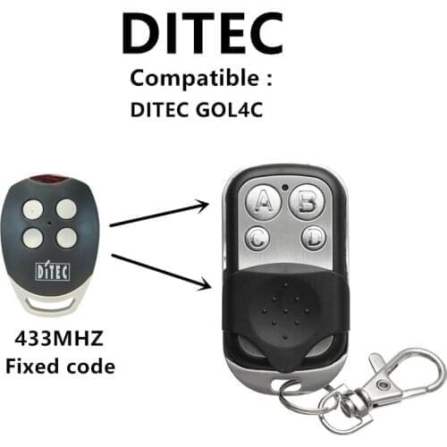 Compatible Fixed Code DITEC GOL4C 433mhz Garage Remote Control Door Opener Garage Command Remote 433MHz For electric curtains