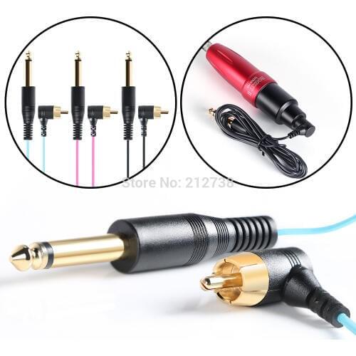 New Ultra Light 90 Degree Right Angled Tattoo RCA Cord Clip Cord with Thin Silicone Cable Free Shipping-B7