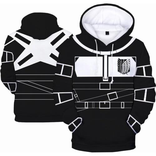 Anime Hoodies Attack On Titan 3D Print Sweatshirt Men Women Fashion Streetwear Hoodie Harajuku Kids Tops Coats Boy Girl Clothing