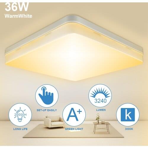 VIPMOON Ultra Thin LED Ceiling Lamp LED Modern Panel Light 48W 36W 24W 18W 220V Bedroom Kitchen Surface Mount Flush Panel Light