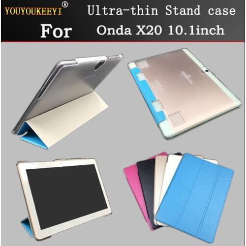 Ultra-thin Thr-Folding Stand cover Case For Onda X20 10.1" Tablet pu leather case for Onda X20,5 colors+Protective film+Stylus