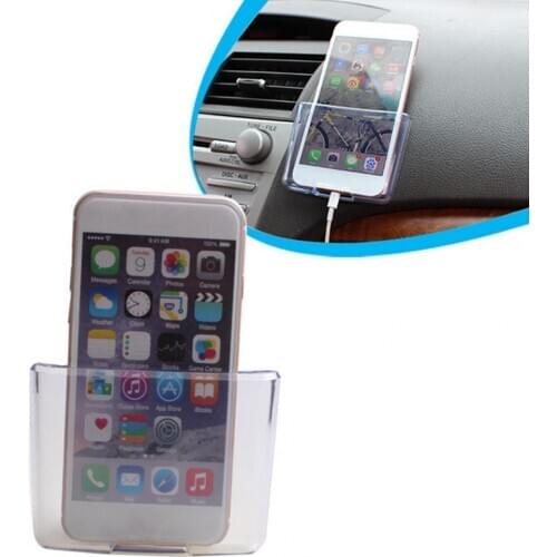 Universal Transparent Car Storage Case Box Mobile Phone Organizer Holder Pocket Auto parts
