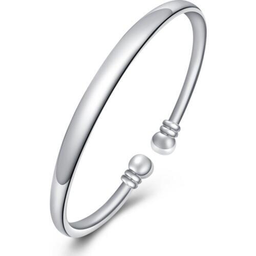 High Quality Women S925 Sterling Jewelry Necklace Womens Fashion Round Facial Bangles Bangle Open Jewelry Wholesalers B281