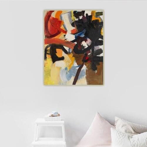 Jean Miotte《Foguous,1959》Abstract Expressionism Canvas Art Oil Painting Picture Wall Hanging Decor Home Living Room Decoration