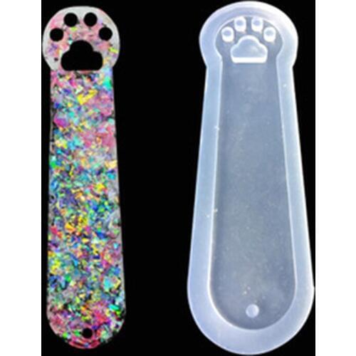 1 PCS Crafts DIY Bookmarks Cat Claw Shape Silicone Mold Transparent Resin Molds Resin For DIY Charms Pendant Making Jewelry