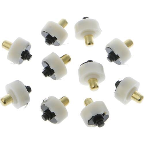 10 Pcs DC 30V 1A C8 Flashlight Tail Button Switch Lightweight Strong White Round