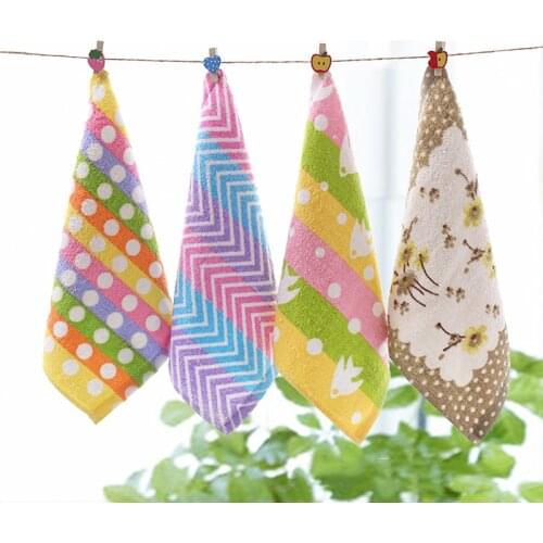 2pc Baby Towel Kids Cotton Wash Hand Towels Boy Girl Square Cartoon Kitchen Bathroom Wipe Wash Cloth Children Face Towel 28*28cm