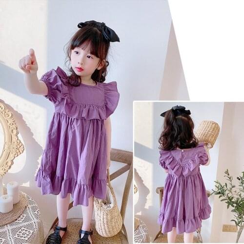 2021 Girl Summer Fashion Clothes Kids Children Short Sleeve Dress Flower Girl Dresses Toddler Girl Outfits Kids Clothes