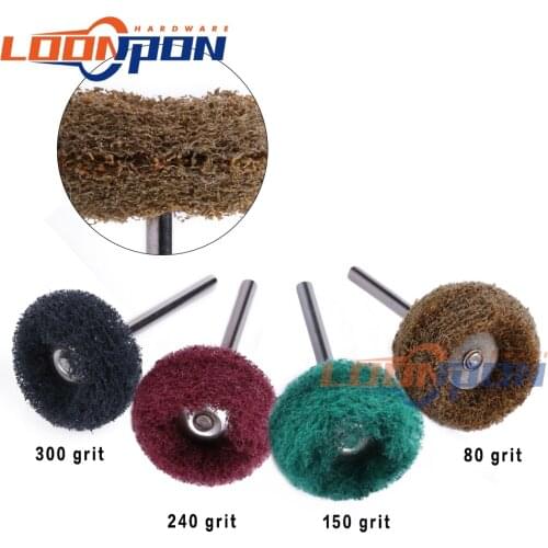 25mm Mini Drill Bits Abrasive Nylon Brush Buffing Wheels 3mm Shank Metal Polish for Dremel Rotary Tool Accessories Set