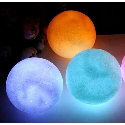 3D Moon Lamp Moon Light Night Battery Charged Bedside Lamp Decorative Atmosphere Lamp for Baby Kids Birthday Party Christmas