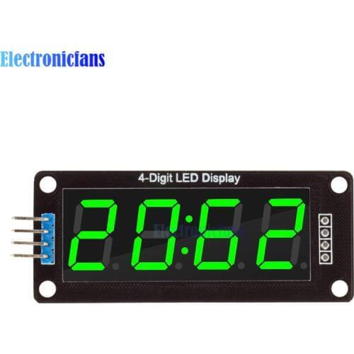 4-Digit LED 0.56" 0.56 inch 7 Segments Display Tube Clock Double Dots Module TM1637 Green LED Display Module For Arduino