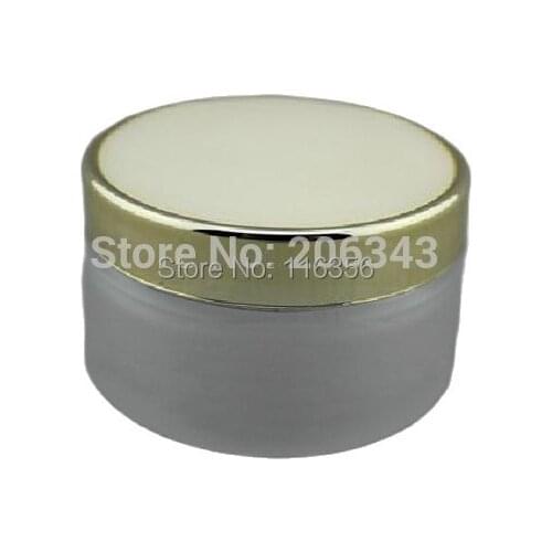 50G frosted glass cream jar,cosmetic container,,cream jar,Cosmetic Jar, with gold lid