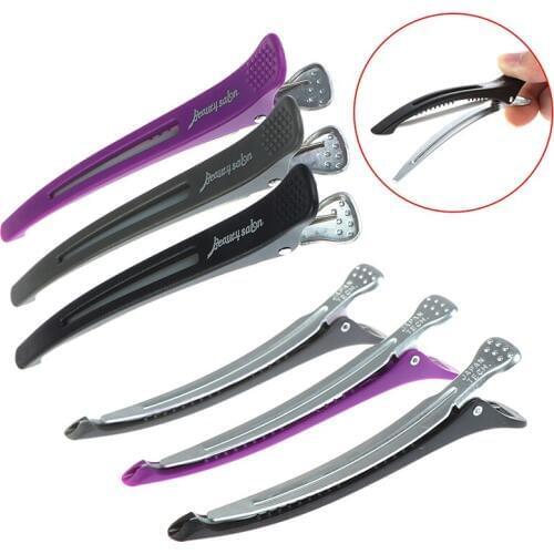 6pcs/set Duck Mouth Hair Clips Pro Salon Hair Cutting Tools Color Random Holding Hair Styling Clip Flat