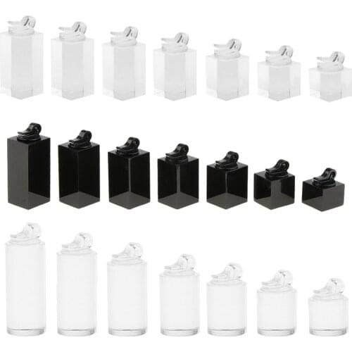 7pcs Acrylic Black Clear Ring Jewelry Storage Box Display Organizer Gift Case