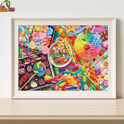 5D DIY Diamond Painting Full Square Round Colorful Different Candy Crystal Diamond Painting Cross Stitch Needlework Home Decor