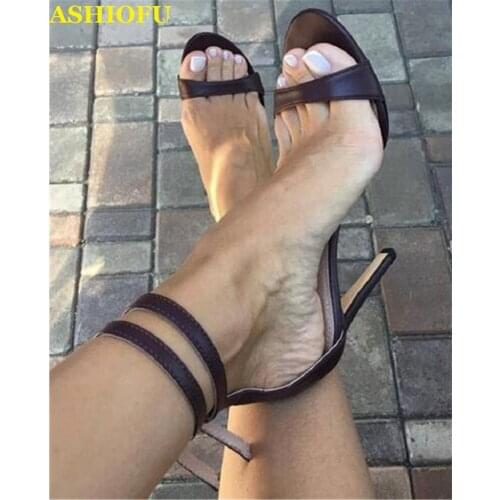 ASHIOFU Womens High-heeled Shoes