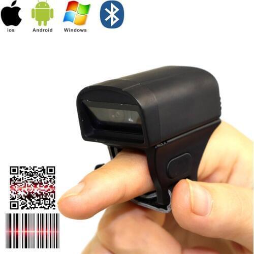 Mini Bluetooth Wireless finger barcode scanner Bar code reader CCD 1D Laser 2D QR Wearable Ring code Portable Handheld scanner
