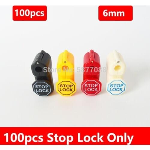 100pcs Stop Lock and Magnetic Key Detacher For Hanging Merchandise On Hooks Display Peg Hook Security Little Red Lock 6mm