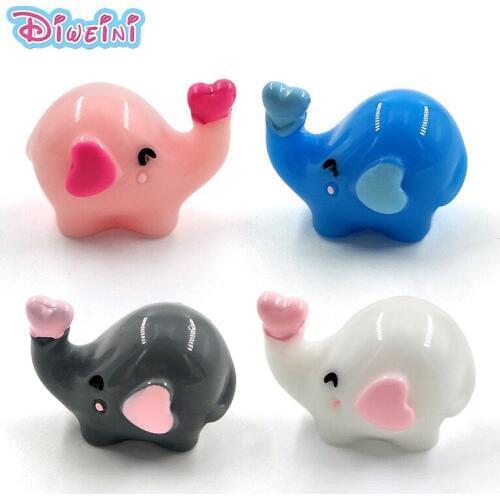 Kissing Elephant Figures Love Dating Model Miniature Figurines Couple Fairy home Garden Wedding Doll Decoration Girl toy gift