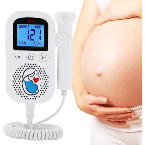 2MHz Fetal Doppler Ultrasound Household Baby Monitor Fetus Baby Heartbeat Detector Portable Baby Heart Rate Monitor Pregnancy