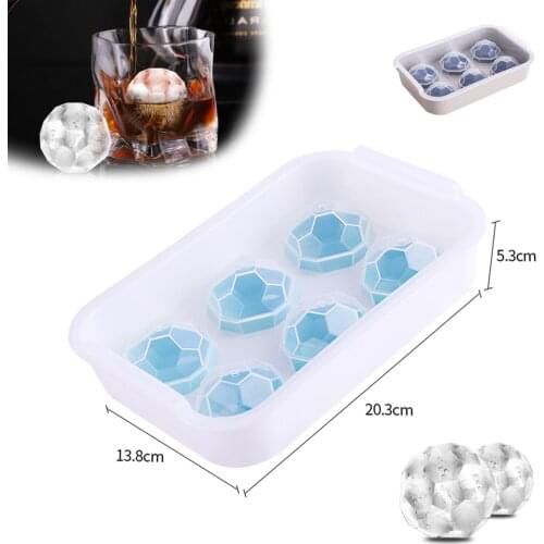 6 Cavity Whiskey Ice Cube Mold Football Shape Reusable Silicone Ice Ball Mold With Lid Wine Beer Bar Tool Kitchen Accessories