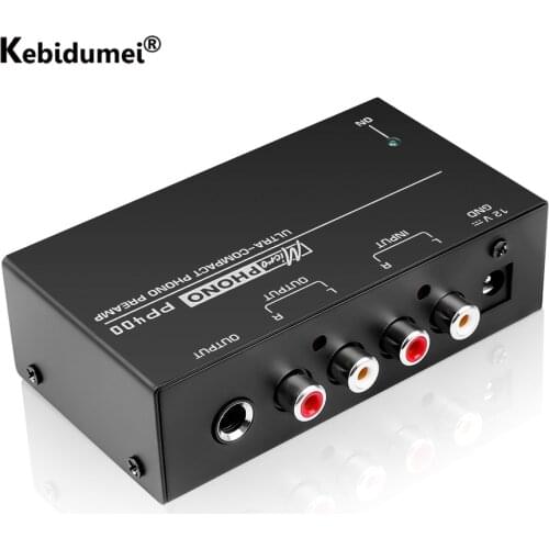 Kebidumei Ultra-Compact Phono Preamp Preamplifier With Rca 1/4Inch TRS Interfaces Preamplificador Phono Preamp PP400