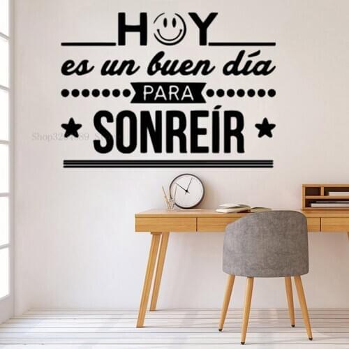 Creative Spanish French Quote Wall Sticker Vinyl For Living Room Bedroom Kitchen Home Decal Fashion Self Adhesive Mural CN260