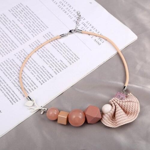 Summer Jewelry 2020 Trendy Resin Wood Beads Necklace With Pendant Women Chain Necklace Beach Jewelry Goth Streetwear Accessories