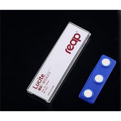 75*20mm Reap Magnetic Custom logo acrylic student worker employee ID name card holder brooch ID card chest name badge