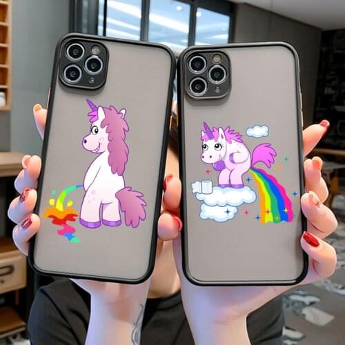 Unicorn cartoon cute frosted phone case for iPhone 6 6S PLUS 7 8 X XR XS 1112 Pro MAX SE 2020 12mimi