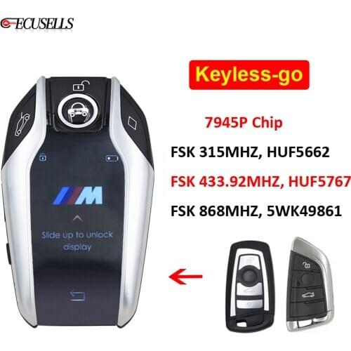 Modified Boutique Smart LCD Key 315Mhz 433.92Mhz 868Mhz HUF5662 HUF5767 5WK49861 for BMW 3 5 7 F Series FEM/BDC/CAS4/CAS4