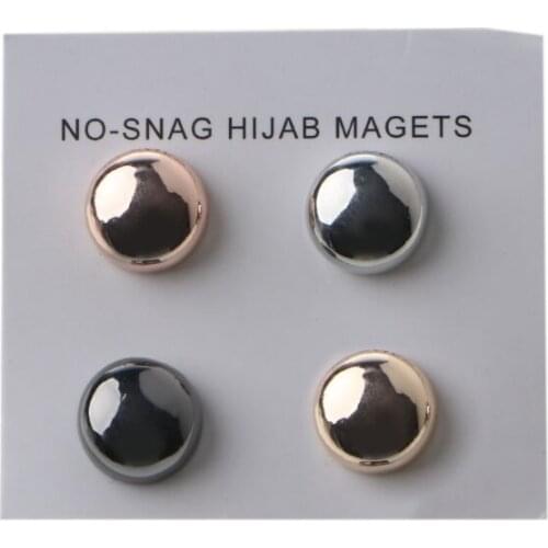 N0HE Strong Metal Plating Magnetic Hijab Clip Safe Hijab Brooch Luxury Accessory No Hole Pins Brooch Magnet for Muslim Scarf