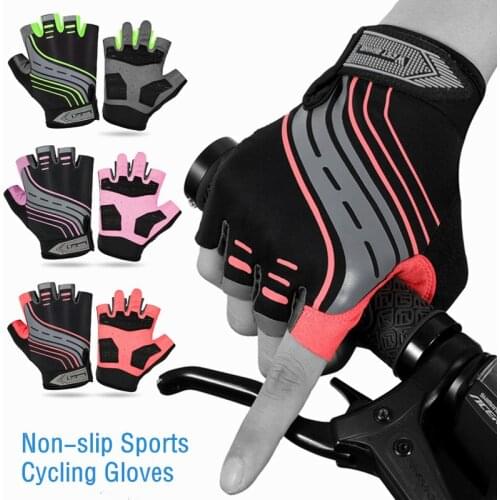 Anti-slip Cycling Half Finger Gloves Breathable Anti-shock Sports Bike Bicycle Gloves Fitness Training Gloves