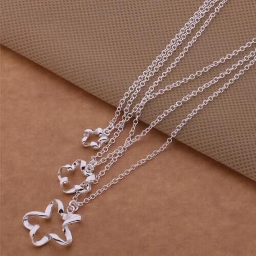 925 sterling silver Necklace, 925 silver fashion jewelry Distort the pentagram /dacalrja bnqakexa AN547