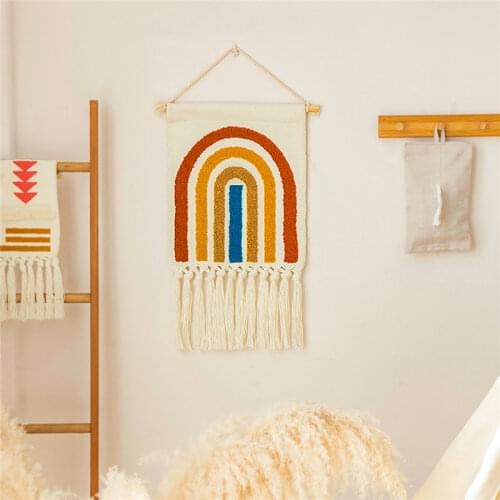 Handwoven Cotton Linen Wall Cloth Electric Meter Box Cover Painting Room Sofa TV Background Decortive Wall Hanging Tapestry