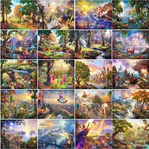 Full square 5D diamond painting 5D landscape Cuadros Cross stitch animal Cartoons prince princess Mosaic deer dog lion Like Bear