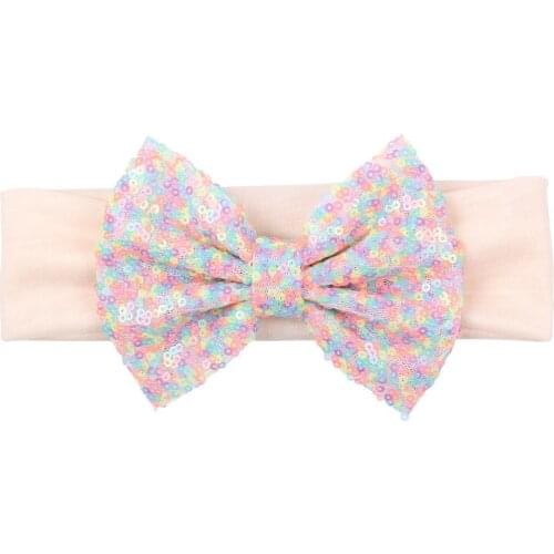 New Sequins Bowknot Infant Toddler Headband Kids Shining Bow Soft Elastic Hairband Children Party Accessories Birthday Gift