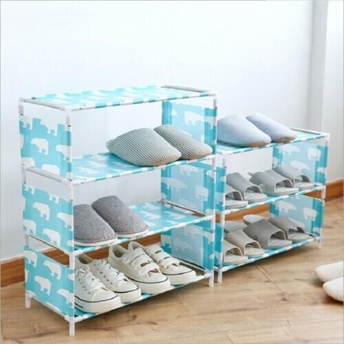 Simple shoe rack Multilayer household cloth art Assemble multifunctional economy dormitory space - saving shoe cabinet