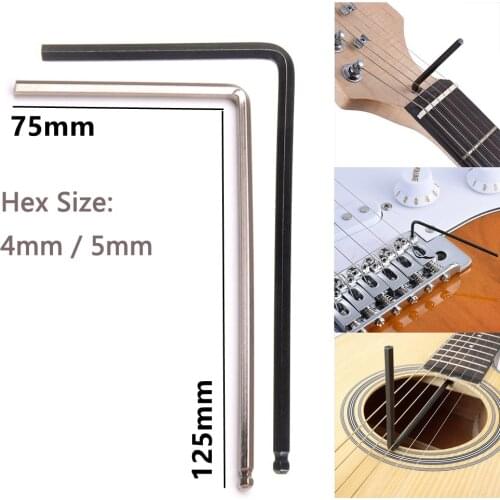 4mm 5mm Ball End Guitar Neck Truss Rod Tool Allen Wrench Two Way L-shape Adjustment For Martin Acoustic Electric Guitar Bass