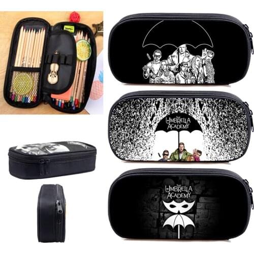 School Supplies 3D Umbrella Academy Pencil Case Teenager Makeup Case Pen Anime Make Up Box Cosmetic Case Zipper Storage