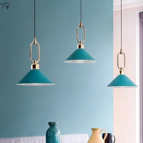Nordic Simple Modern Macaron Led Pendant Lights Aluminum Individual Creative Hanging Lamp Restaurant Coffee Bar Clothing Store
