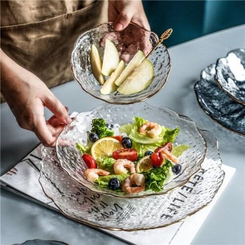 Nordic Transparent Phnom Penh Glass Candy Fruit Bowl Salad Plate Creative Ice Cream Bowl Dessert Bowl Home Decoration Tableware