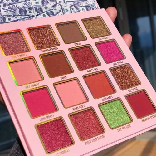 New HUDAMOJI 16 Colors Eye Shadow Palette Matte Glitter Makeup Shimmer Waterproof Not Blooming Eyeshadow Cosmetic Hot Sale TSLM2