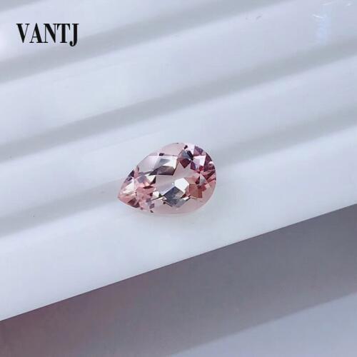VANTJ Natural MorganiteLoose Gemstone Pear Cut Women For Silver Gold Ring Mounting Diy Jewelry Women Party Gift